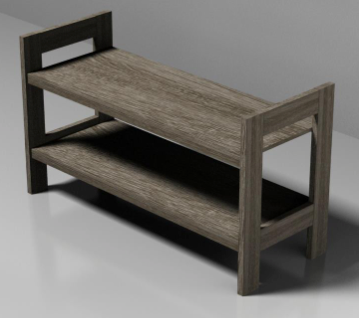 Étagère pour chaussures MDF gris