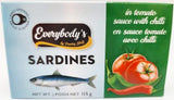 Everybody's sardines sauce tomate & Chilli 125g.