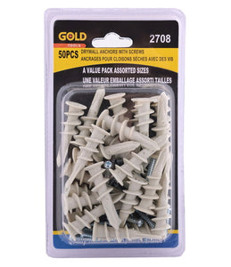 Gold ancrages pour cloisons sèches avec vis 50pcs