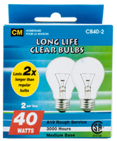 CM ampoules longue durée claires 40W pk2