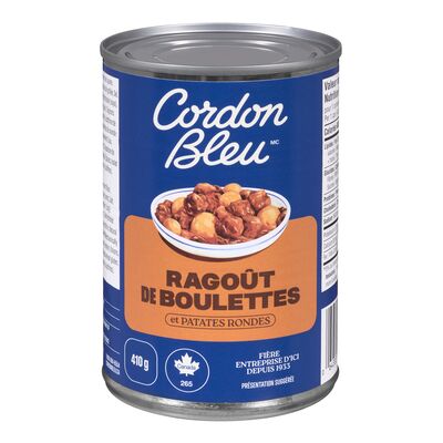 Cordon bleu ragoût de boulettes et patates rondes 410g