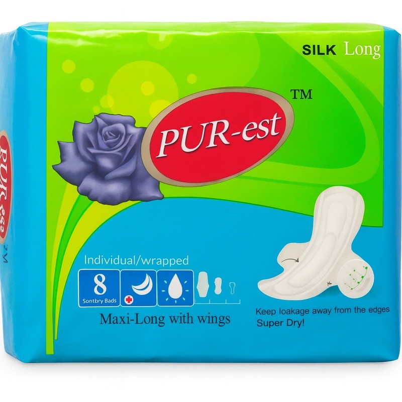 Pur-est serviettes sanitaires longues pk8