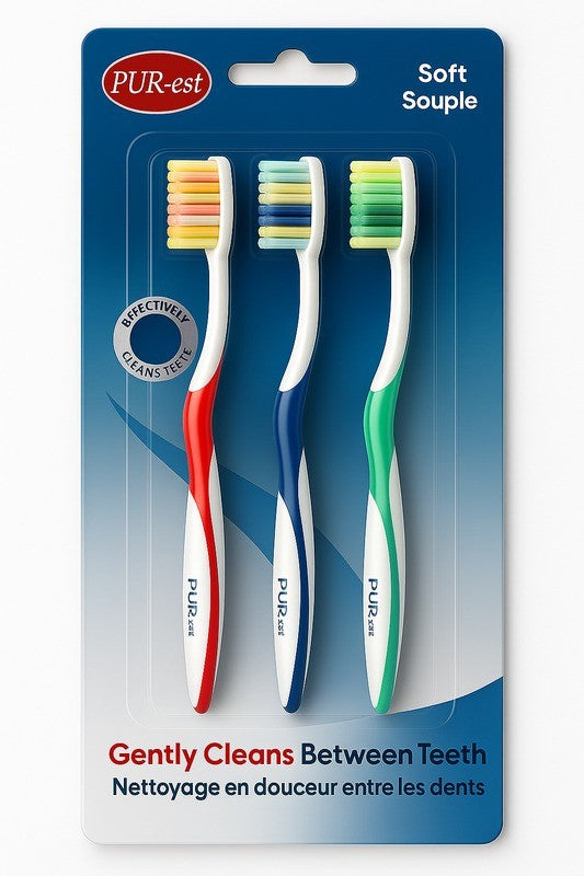Pur Est toothbrushes (medium) pk3