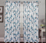 Blossom rideau opaque floral bleu 54x84"