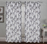 Blossom rideau opaque floral gris 54x84"