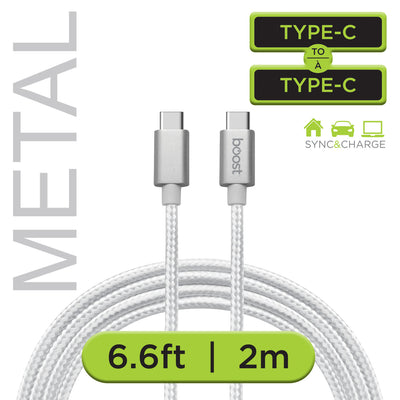 Boost cable tressé certifié type-C à type-C 6pi