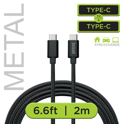 Boost cable tressé certifié type-C à type-C 6pi
