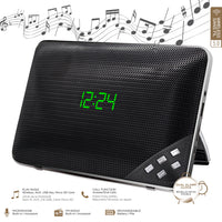 Escape haut-parleur sans fil stereo avec radio FM et réveil-matin double