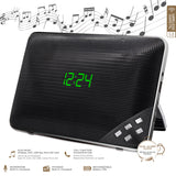 Escape haut-parleur sans fil stereo avec radio FM et réveil-matin double
