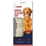 Os pour chien cuir brut blanc moyen