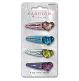 Barrettes pour cheveux coeurs 4pcs