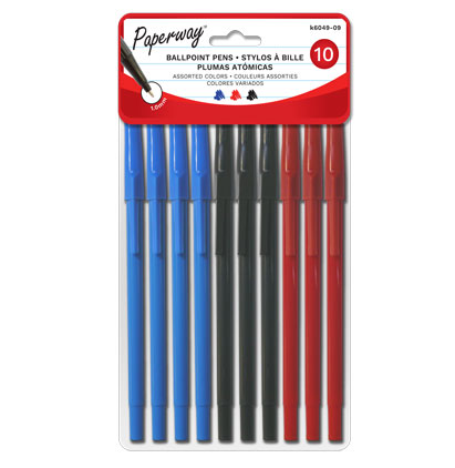 Paquet de 10 stylos couleurs assorties