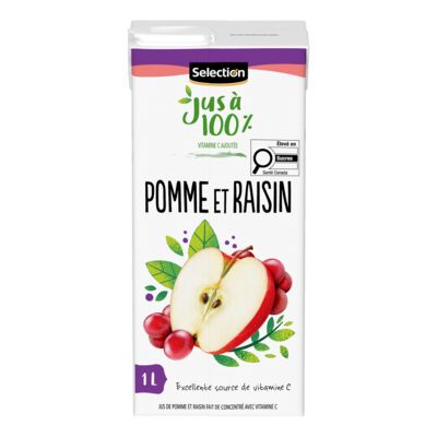Selection jus pomme et raisin 1l