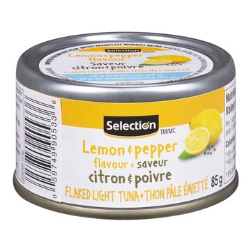 Selection thon pâle émietté saveur poivre et citron 85g