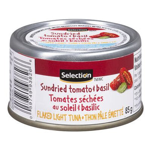 Selection thon pâle émietté tomates séchées au soleil et basilic 85g