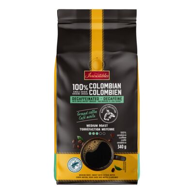 Irresistible café moulu colombien décaféiné 340g