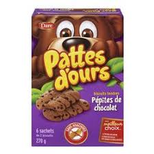 Dare pattes d'ours aux pépites de chocolat 240g - Dollar Royal