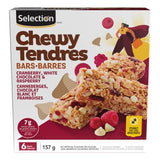 Selection Chewy cranberry, chocolate granola bars. white and raspberries 157g