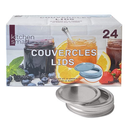 Couvercles disque et anneaux de pot mason 70mm pqt12