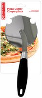 Stainless steel pizza cutter.