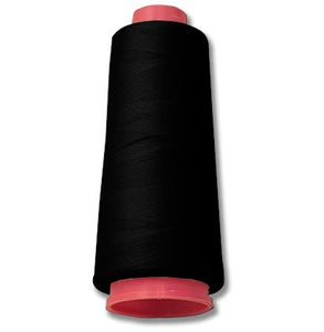Large spool of black sewing thread