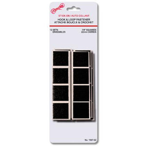 Attaches boucles auto-collantes noires carrés 22 mm. - Dollar Royal