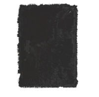 Tapis faux-fourrure rectangulaire (noir)