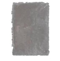 Rectangular faux-fur rug (grey)