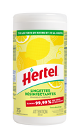 Hertel lingettes désinfectant - zeste de citron (75un)