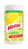 Hertel disinfectant wipes - lemon zest (75un)