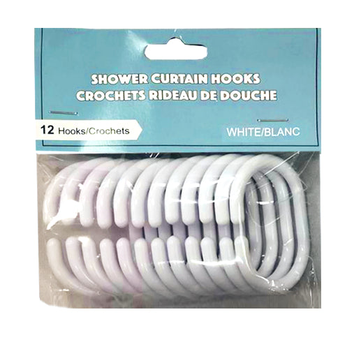 Crochets pour rideau de douche (blanc) pk12