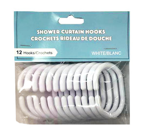 Shower curtain hooks (white) pk12