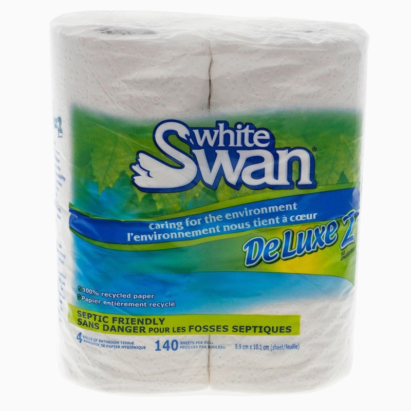 Papier hygiénique White Swan 1 épaisseur écologique sans danger pour les  fosses septiques 24 rouleaux 10510