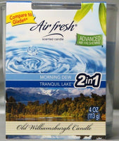 Air Fresh bougie parfumée (rosée matinale et lac paisible) 3 oz