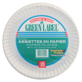 Green Label paper plates 9" pk40
