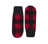 Kids tartan mittens - red/black (4-6x)
