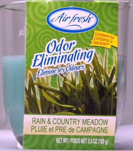 Air Fresh bougie parfumée (pluie et prairie de campagne) 3 oz
