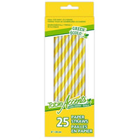 Table Accents Paper Straws pk25 - yellow