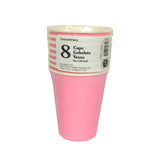 Verres en carton pk8 - rose pastel