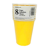 Cardboard cups pk8 - bright yellow