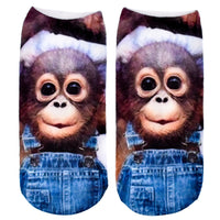 Adult/Teen Printed Socks (Monkey)