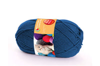 Ball of wool, regular yarn in blue gray color
