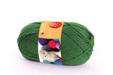 Ball of wool yarn regular color pine/forest green