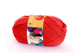 Balle de laine fil régulier de couleur rouge