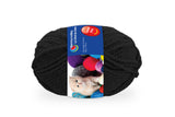 Ball of wool, thick yarn in black color