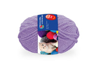 Ball of wool, thick yarn in lilac color