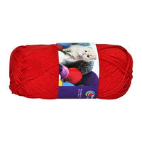 Balle de laine coton rouge 50g