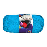 Balle de laine coton bleu 50g