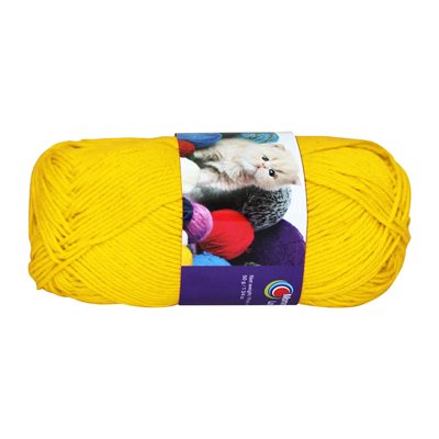 Balle de laine coton jaune 50g