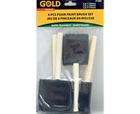 Gold foam brushes pk6